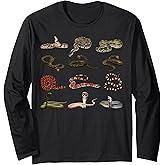 Different Types Of Snakes Boys Girl Educational Serpent Long Sleeve T-Shirt