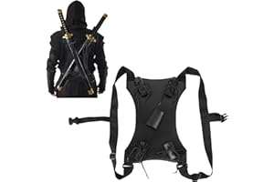 Elifinds Katana Sword Belt Anime Leather Holder White Cosplay Accessories Adjustable Sheath Scabbard Holster for Demon Slayer