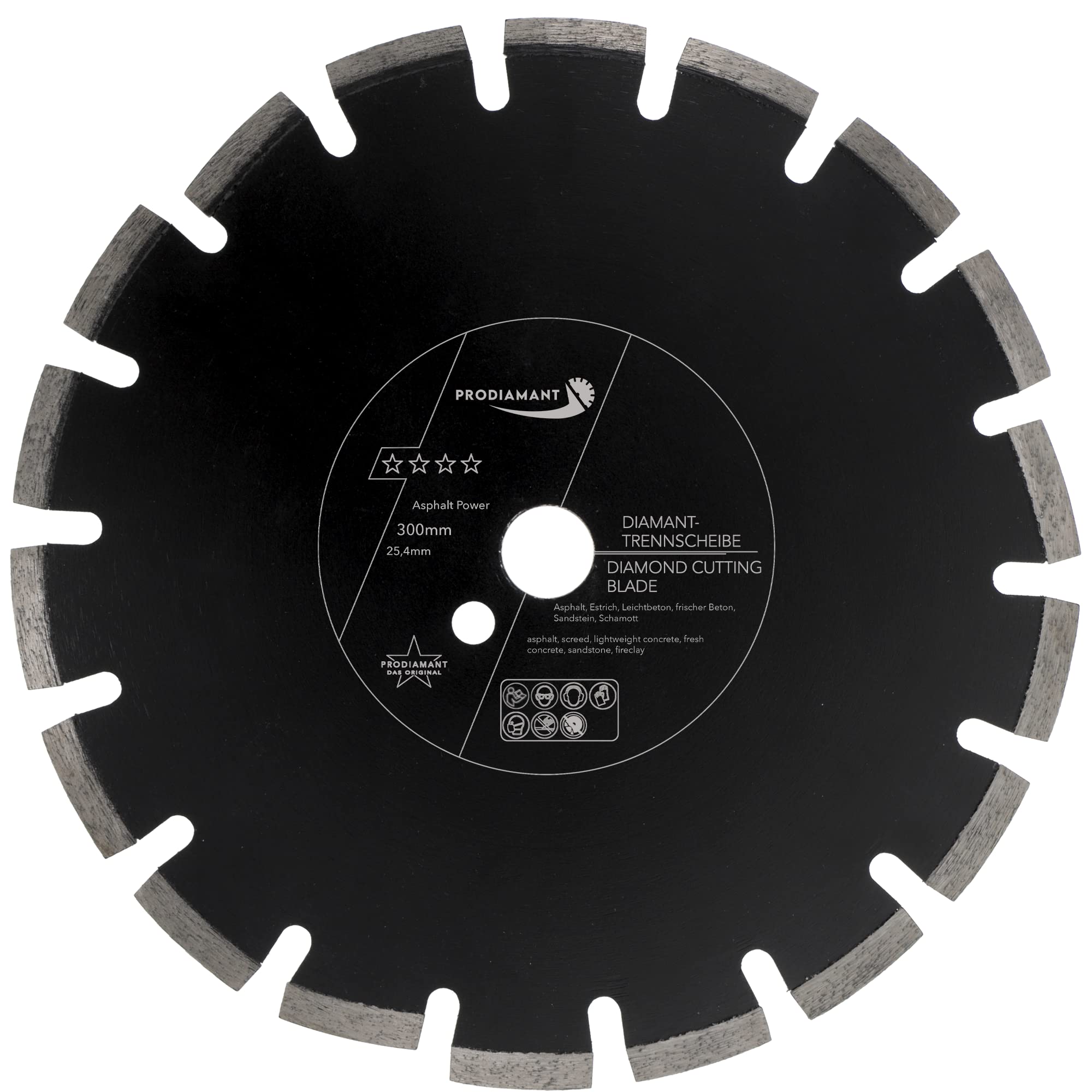 PRODIAMANT diamond cutting disc 300 mm 12 inch x 25.4 mm abrasive for asphalt, screed, lightweight concrete, fresh concrete, sandstone and fireclay — image 1
