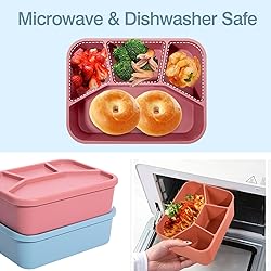 AROCFTIE Silicone Bento Box, 4 Compartment