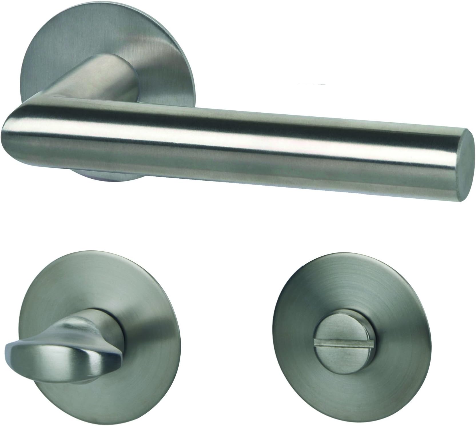 ALPERTEC Piato – R Stainless Steel Colour 32845033 for Bathroom Doors Bathroom Door Handle Set Door Fittings Door Handle