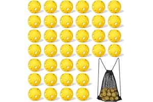 Tanlade 36 Pack Baseball Practice Balls Plastic Training Balls Lightweight Hollow Softballs with a Drawstring Bag for Hitting, 2.91 in Baseball Batting Training Pitching Indoor Outdoor Use