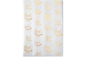 MR FIVE Gold Thank You Tissue Paper Bulk,20" x 14",Gold Thank You Tissue Paper for Packaging,Gift Bags, Graduation,Birthday,T
