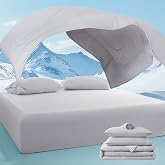 Breescape Cooling Comforter Set - Ultra Comfort 4pcs with King Size Cooling Blanket, Wrinkle-Free Deep Pocket Fitted Sheet, 2 Breathable Pillowcases for Skin and Hair Bedding Set, Misty Gray