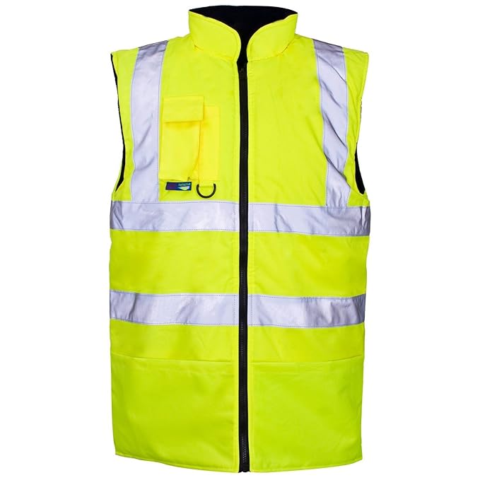 MC Store Hi vis Reversible Vest/Body Warmer Fleece Lined and padded