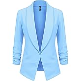 Lock and Love Women 3/4 Sleeve Blazer Open Front Cardigan Jacket Work Office Blazer