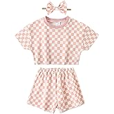 WESIDOM Toddler Girl Clothes Baby Girls Outfits 3-4T Summer Floral Print Shirt+Shorts+Headband 3pcs Baby Clothing Pink