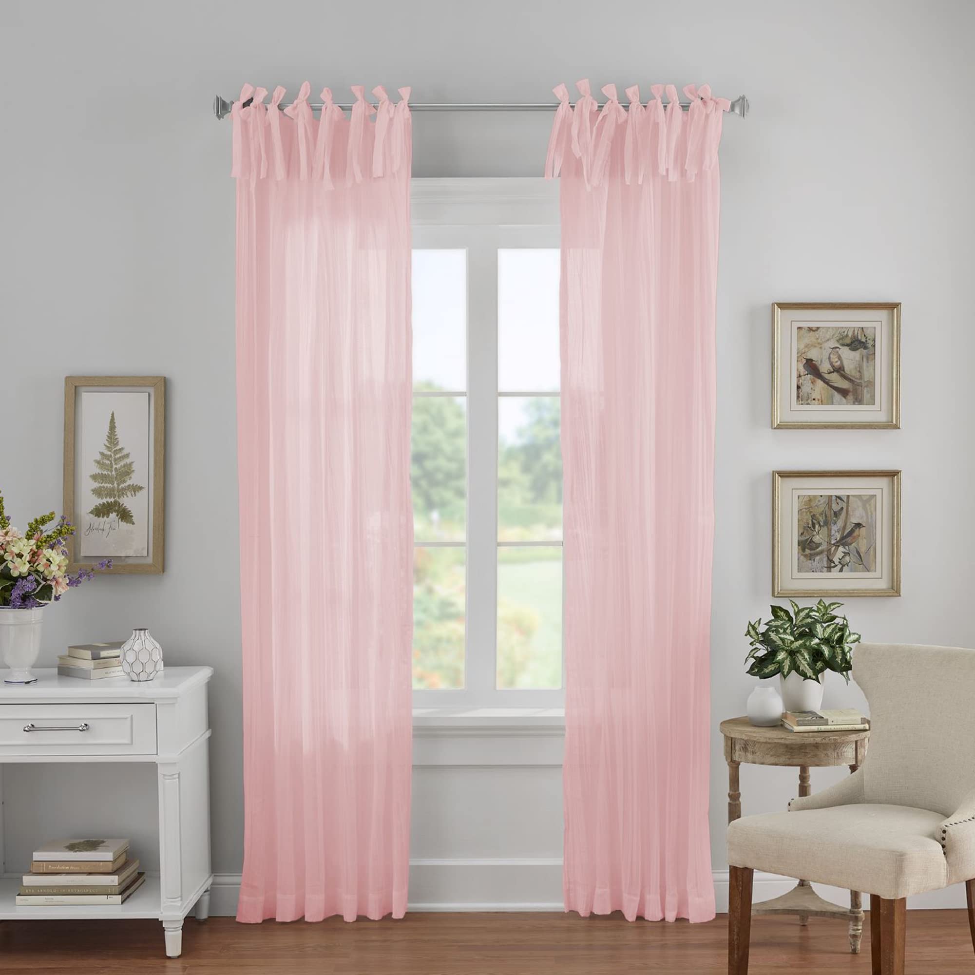 Elrene Home Fashions Single Window Curtain Drape, Polyester, Blush, 52 in x 84 in (1 Panel)