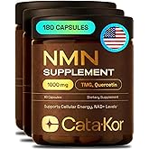 Cata-Kor NMN Supplement 1000mg – 4-in-1 NAD Supplement with Quercetin | TMG | Resveratrol – NMNH Alternative – Supports Cellular Energy & NAD+ Levels – 180 Capsules – Third-Party Tested (3 Pack)
