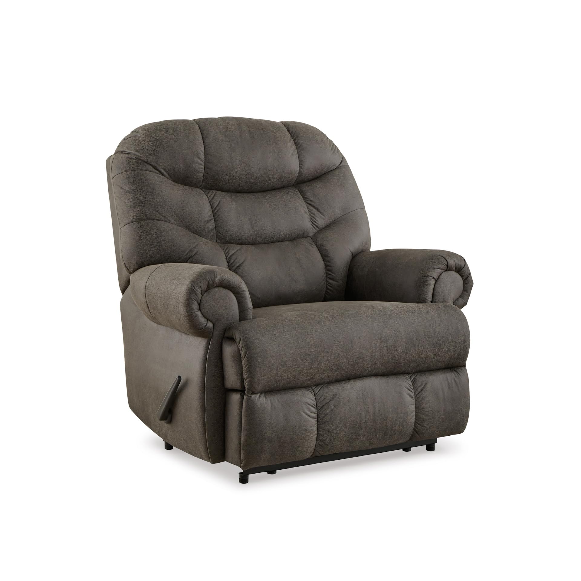 Photo 1 of Signature Design by Ashley Camera Time Classic Tufted Faux Leather Zero Wall Recliner, Gray