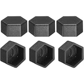 uxcell 6Pcs Hex Nut Cover, M10x16x10mm Plastic Nut Protection Cap Hex Screws Bolt Covers for Indoor Outdoor Furniture Automotive Bolts Decoration, Black