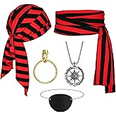 CICOCI Men Pirate Costume Accessories Set For Women Pirate Hat Pirate Head Scarf Pirate Sash Belt Dress Accessories
