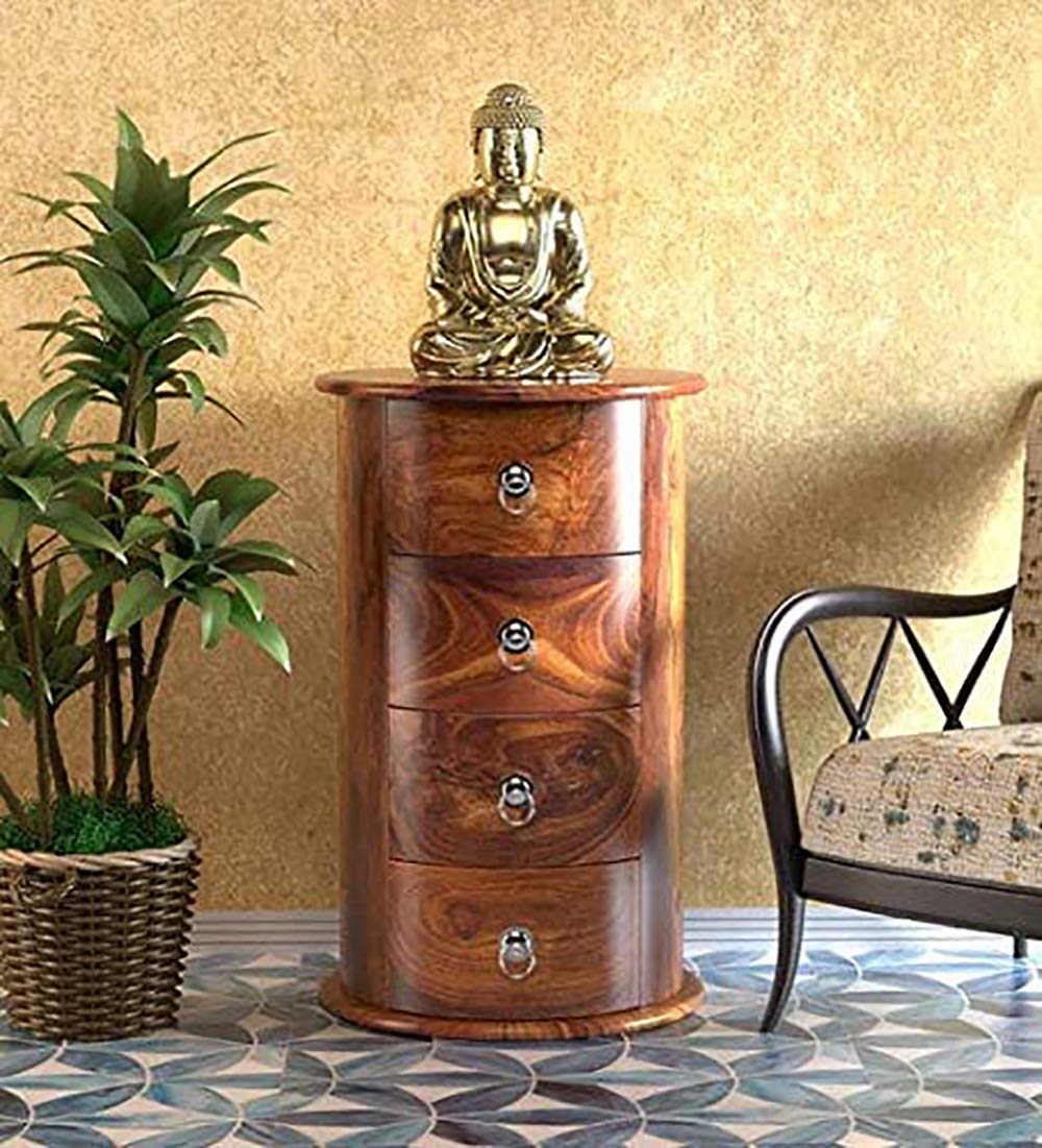 Corazzin Furniture Sheesham Wood Round Shape Dressers And Chests