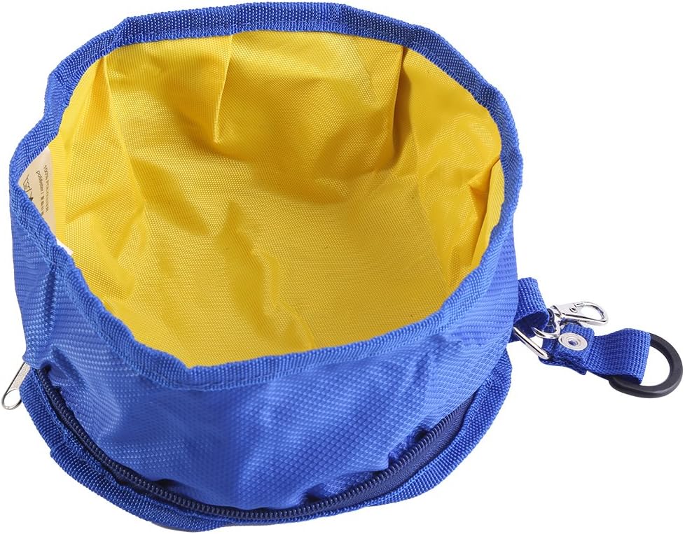 Dog Bowl Pet Food Water Bowl Collapsible Dog Bowl Waterproof Dog Bowls Pet Outdoor Portable Folding Waterproof Bowl(Blue) - Image 3