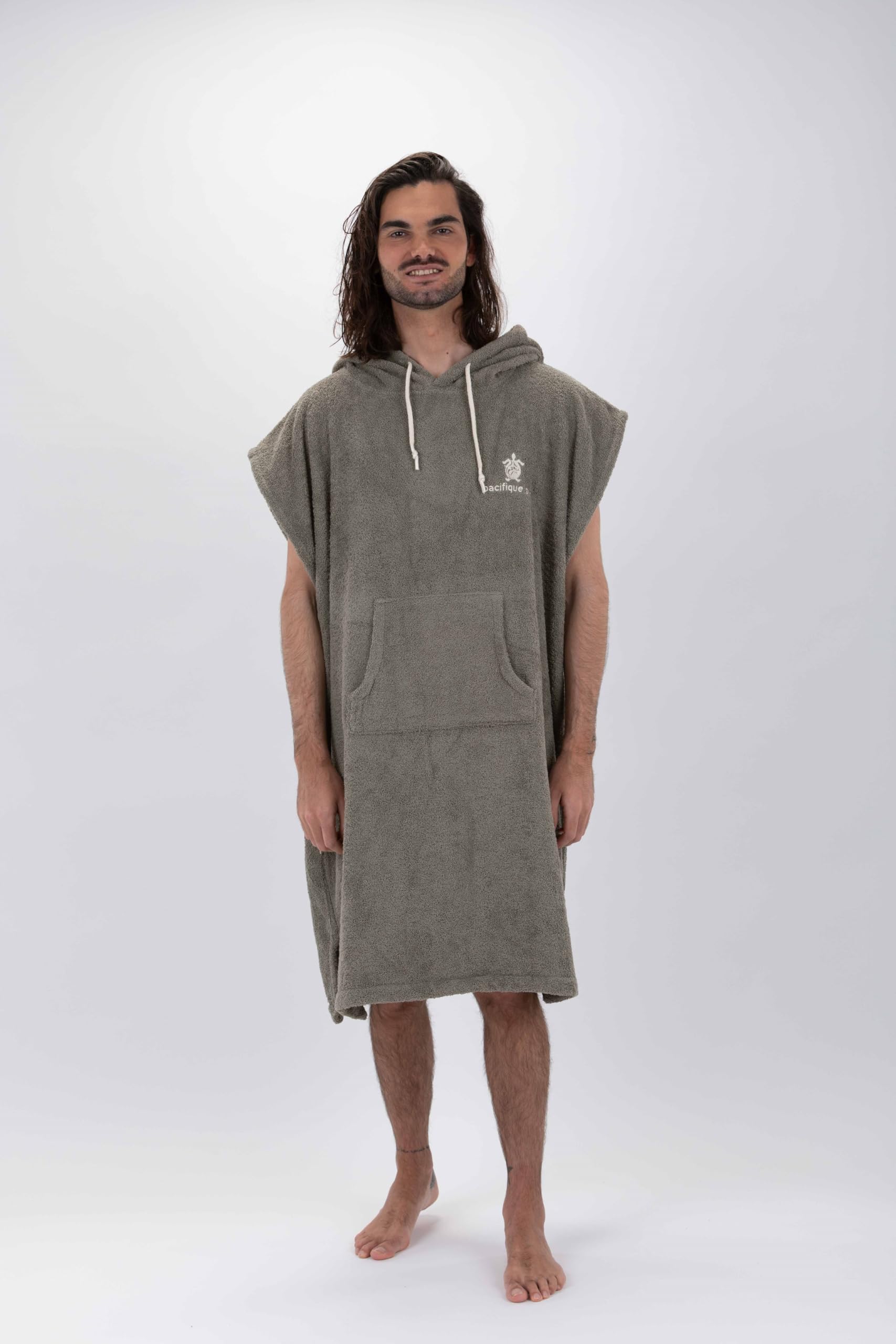 Pacifique Sud Surf Poncho - Cotton - Without Sleeves (UK, Alpha, L, Regular, Regular, Standard, Green)