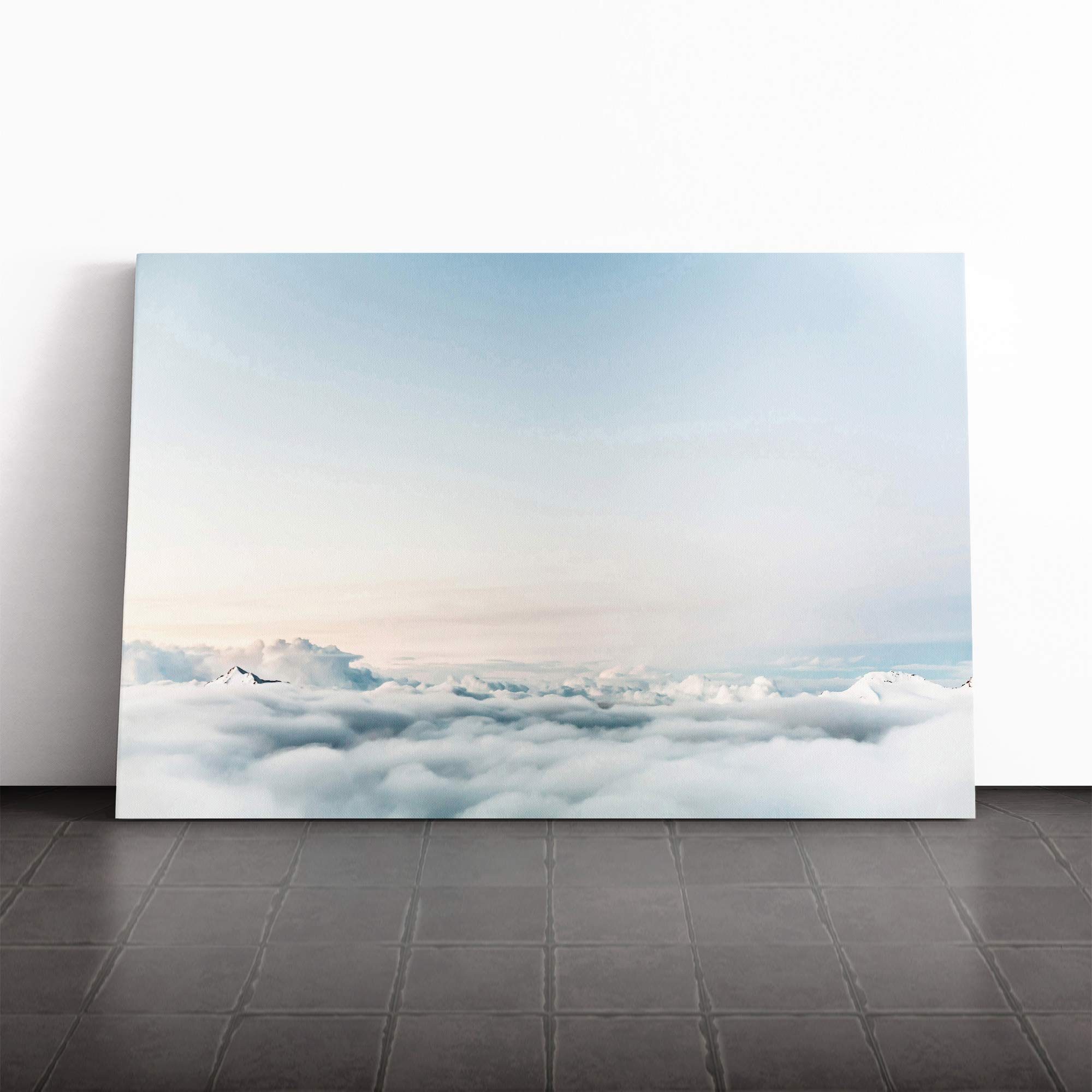 High Above The Clouds Canvas Print | Gallery Wrapped 30mm Frame Wall Art | 20x14 inches | Ready to Hang | Modern Picture | Living Room Bedroom Lounge Office