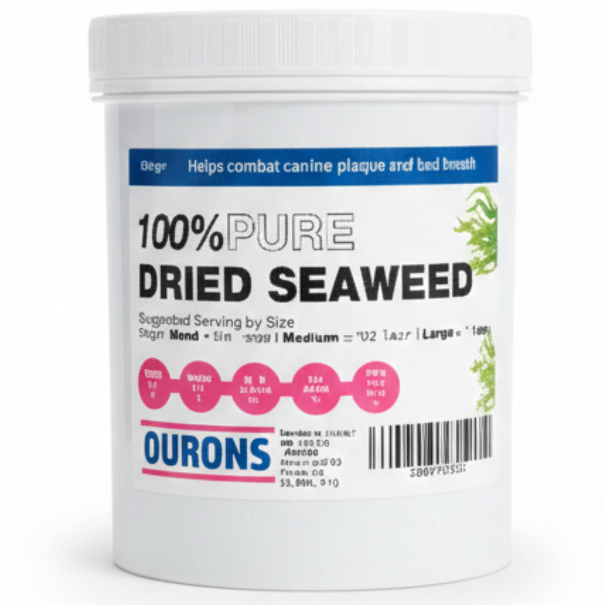 Ourons Seaweed For Dogs 500g Tub of Dried Kelp