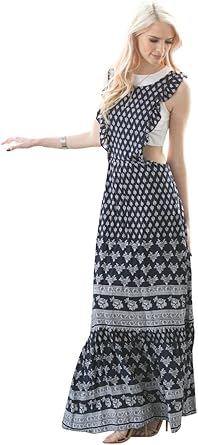 navy white maxi dress