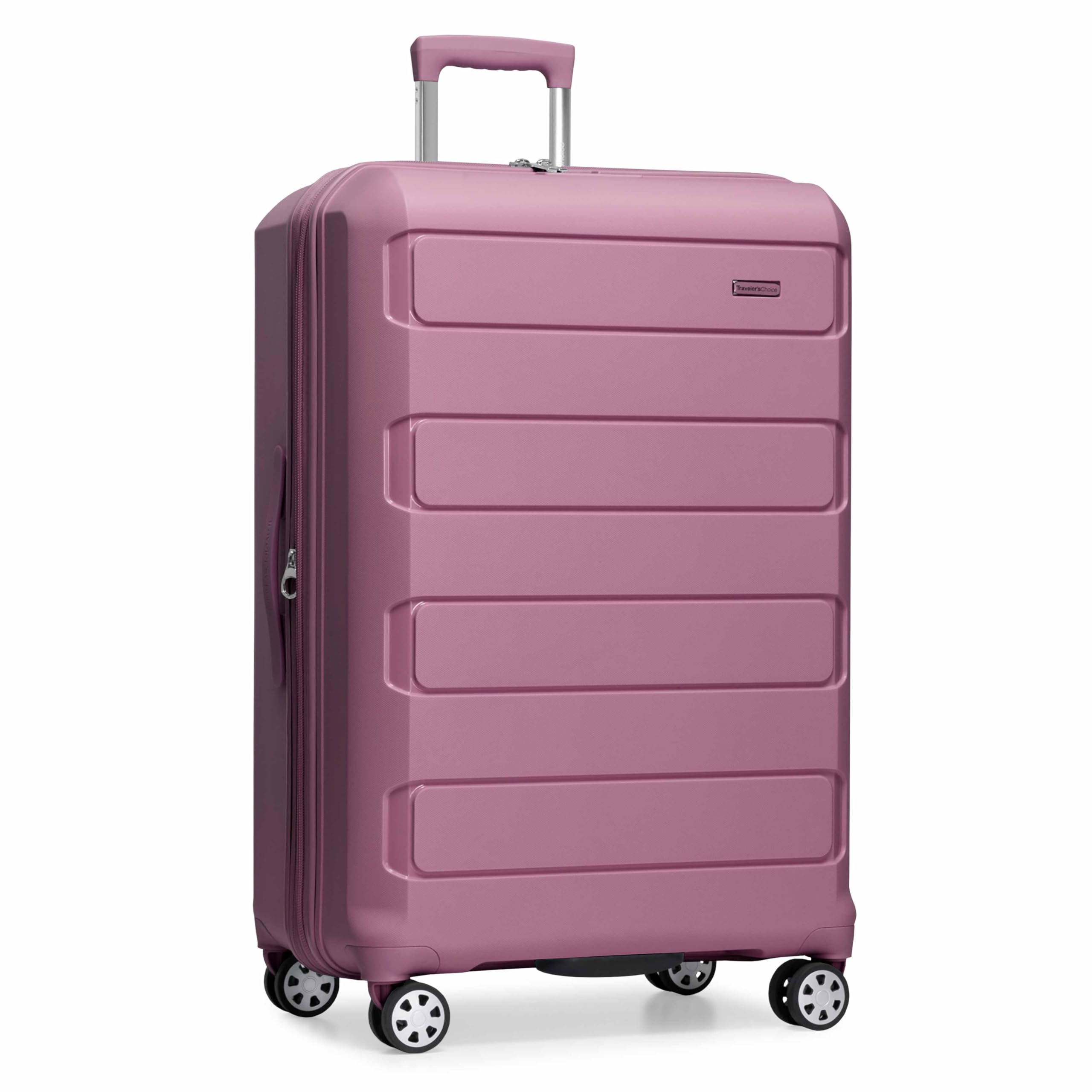 Traveler's Choice Pagosa Indestructible Hardshell Expandable Spinner Luggage, Mauve, 30-Inch Large Image