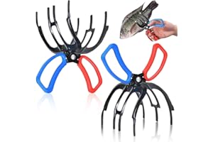 YOUSHEME 2PCS Upgrade 3 Claw Metal Fishing Pliers Gripper for Most Freshwater Fish Control Clamp