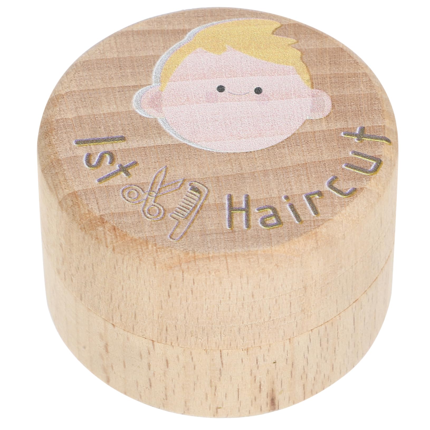 WATIIFUFU First Haircut Keepsake Box Wooden Memory Holder for Boys and Girls Adorable Haircut Storage for Present for Newborns