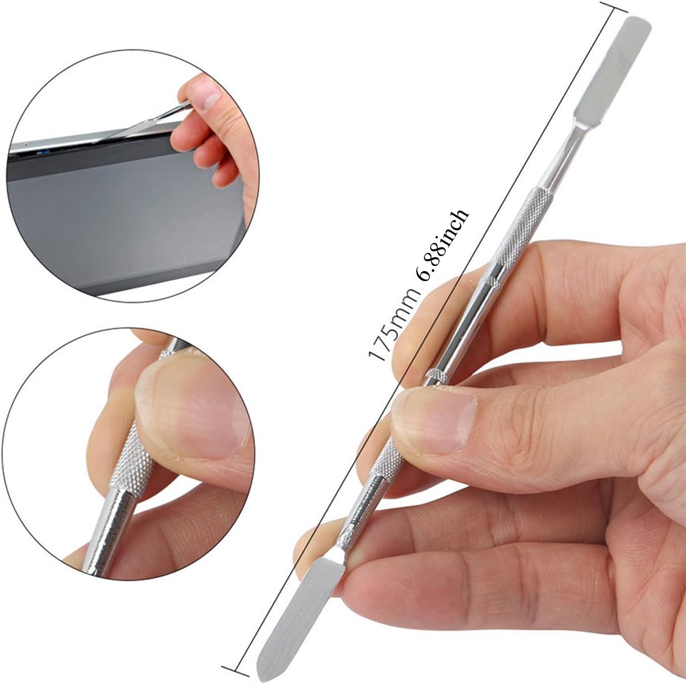 Pry Tool Kit, E·Durable Safe Non-Nylon and Ultrathin Steel Screen Opening Spudger Tool Repair Kit for Cell Phone, LCD, MacBook, Ipad, iPod, Tablet and More