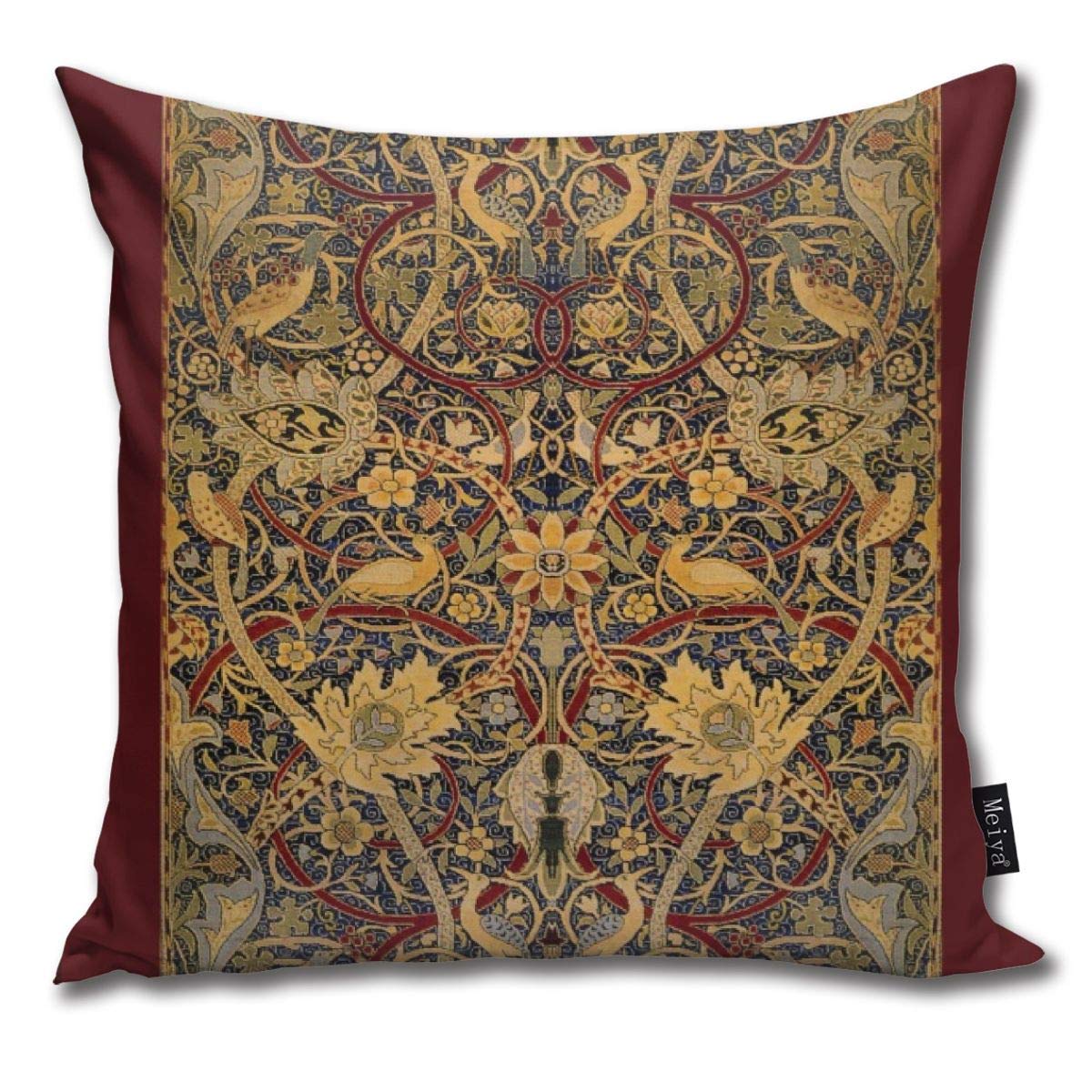 William Morris Pre Raphaelite Funny Square Pillow Cases Cushion Cover for Bedroom Living Room Decorative 18" x 18"