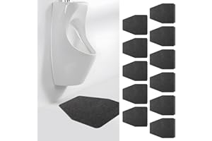 HBGOTL Urinal Mats for Men Bathroom (12 Pieces) | Urinal Pads | Urinal Floor Mats under Urinal | Anti-slip | Super Absorbent | Easy to Clean | Long Lasting | Dark Grey | Hexagon Shape