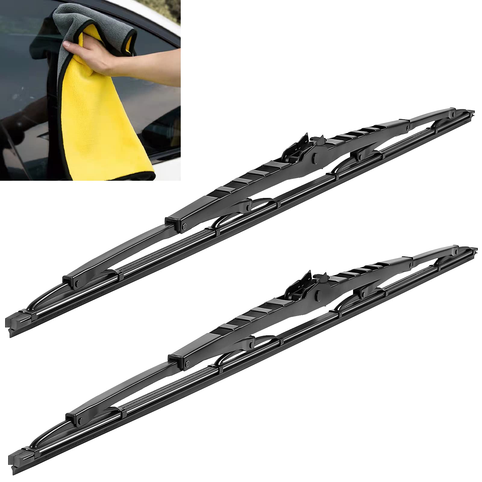 Photo 1 of 32 Inch Wiper Blade RV Pair or Motorhome rv windshield wipers 32 inch 12mm 9mm J Hook with 1 Pcs Car wash towel 32"/32"(Set of 2?