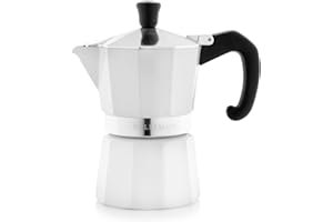 Bellemain Stovetop Espresso Maker Moka Pot (White, 3 Cup)
