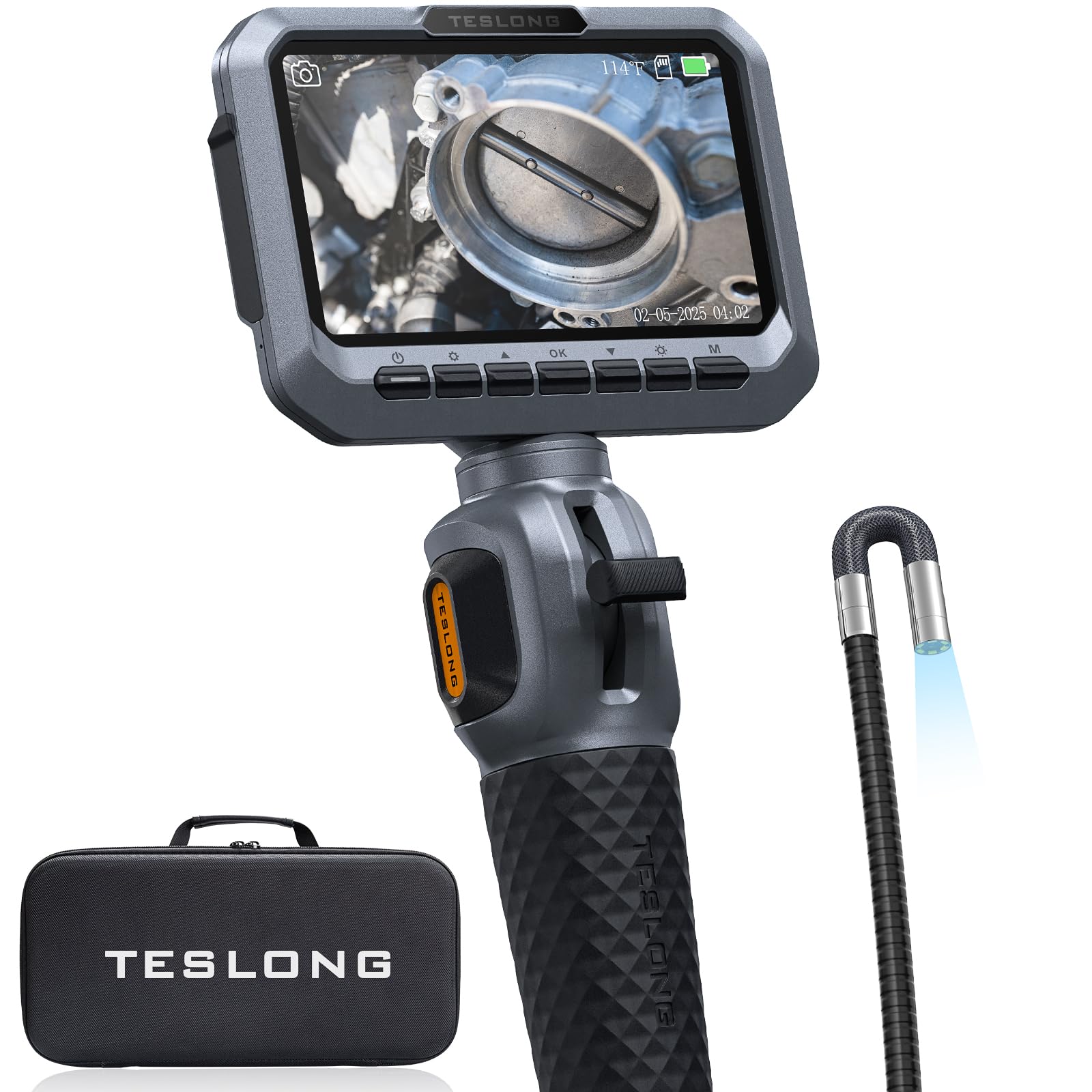 Photo 1 of **** ENDOSCOPE NOT INCLUDED Teslong Two-Way Articulating Borescope, 5.5mm Slim Probe, 5.0'' Industrial Endoscope with Light, 5FT Flexible Snake Scope for Automotive, HVAC & Mechanics