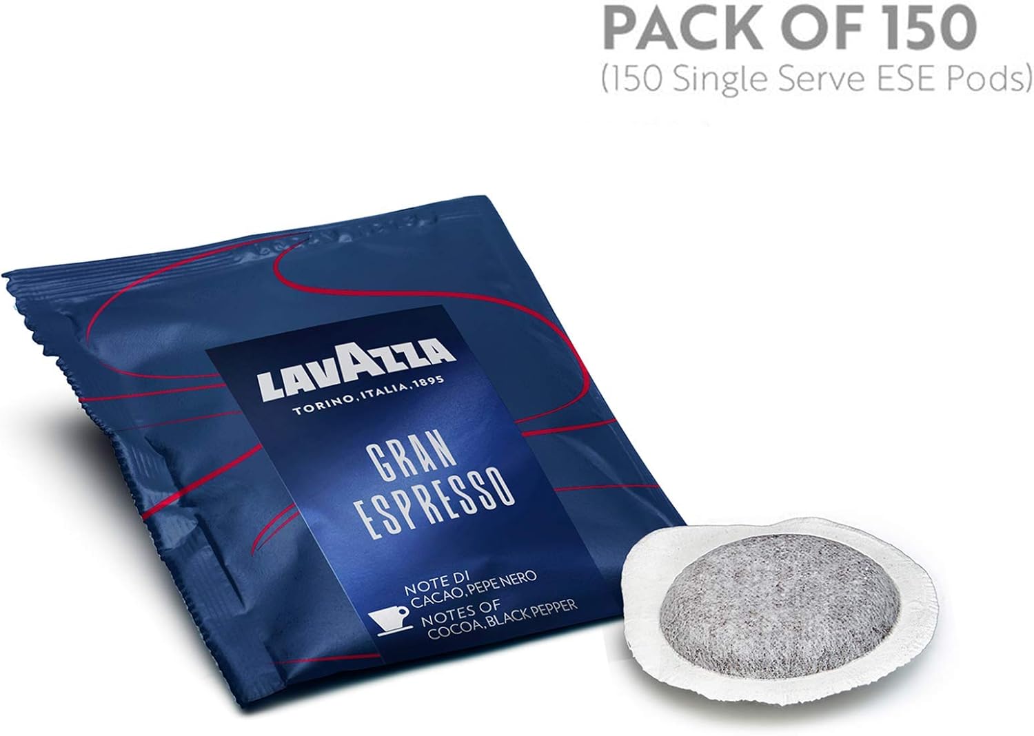 Lavazza Espresso Gran Crema ESE Coffee Pods 44mm (1 Pack of 150