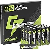 Greathium Lithium Batteries AA, 3500mAh 1.5V Double A Lithium, Lasting Batteries for Blink Camera, Non-Rechargeable 16 Pack