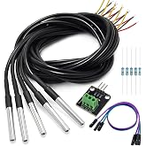 Minidodoca DS18B20 Temperature Sensor Module Kit with High-Accuracy Waterproof for Arduino Raspberry Pi DIY and Other Experiments