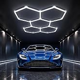 HYPERLITE Gen II Hexagon Garage Lights: 168W 16800LM 5 Grids Hexagon Led Light, 6500K Ultra Bright Honeycomb Hex Lights, Durable Design for Garage, Shop, Basement, Barber, Homegym