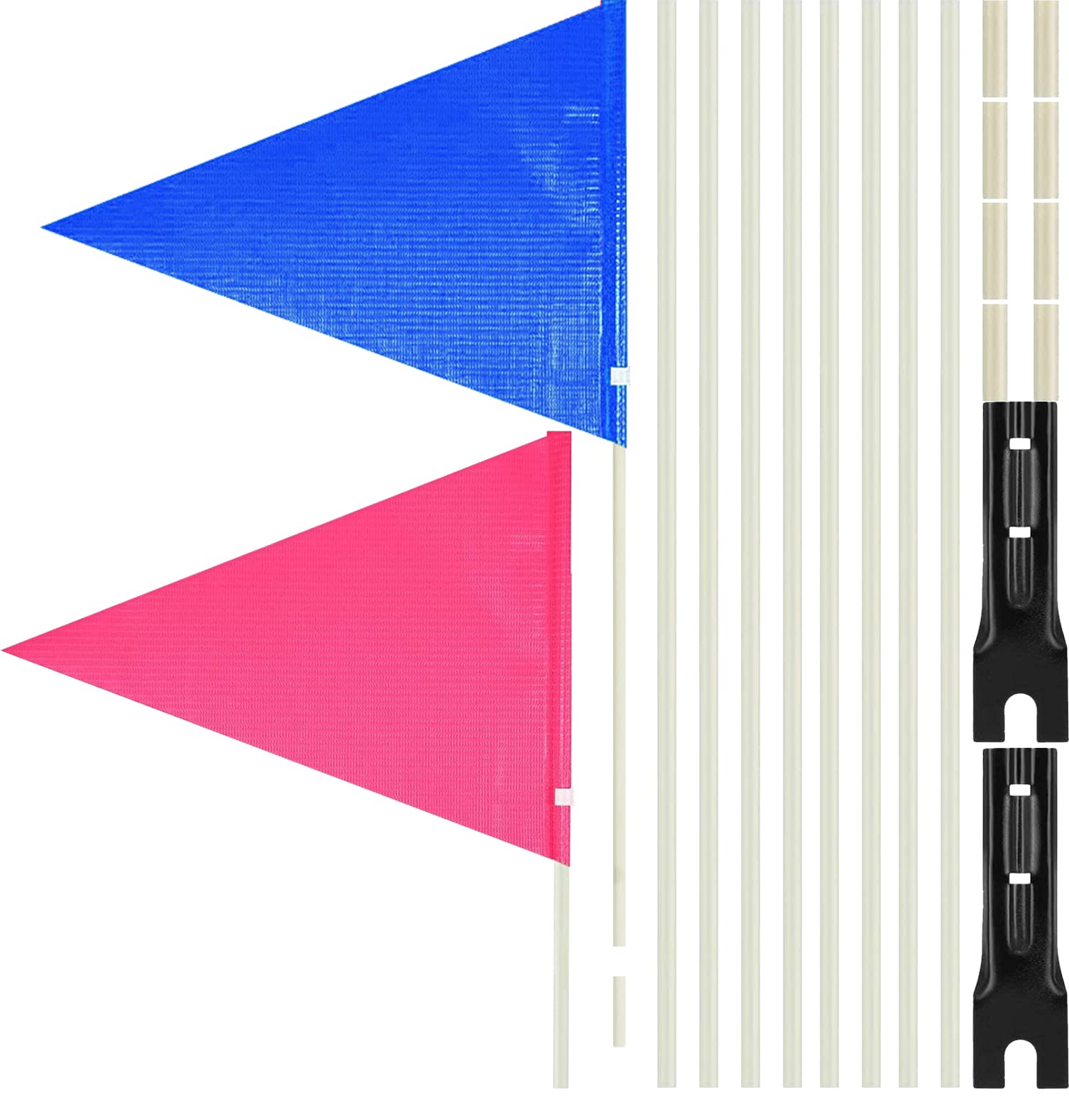 BEIMEIII Safety Bunting 180 cm Blue/Pink Reflective Bicycle Flag Adjustable Children's Bicycle Flag for Boys and Girls Pack of 2