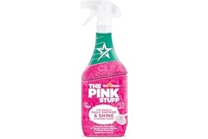 STARDROPS The Pink Stuff Miracle Daily Shower & Shine Spray – 30oz Bathroom Cleaner for Glass, Tile, Mirrors & Chrome – Prevents Soap Scum & Watermarks – No Rinse Spray & Leave Formula