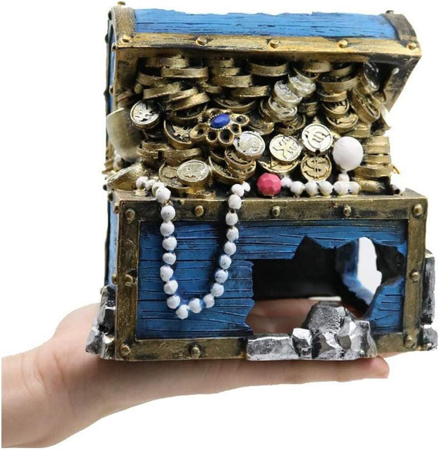 aipipl Fish Tank Decorations Treasure Chest Ornament Fish Tank Accessories