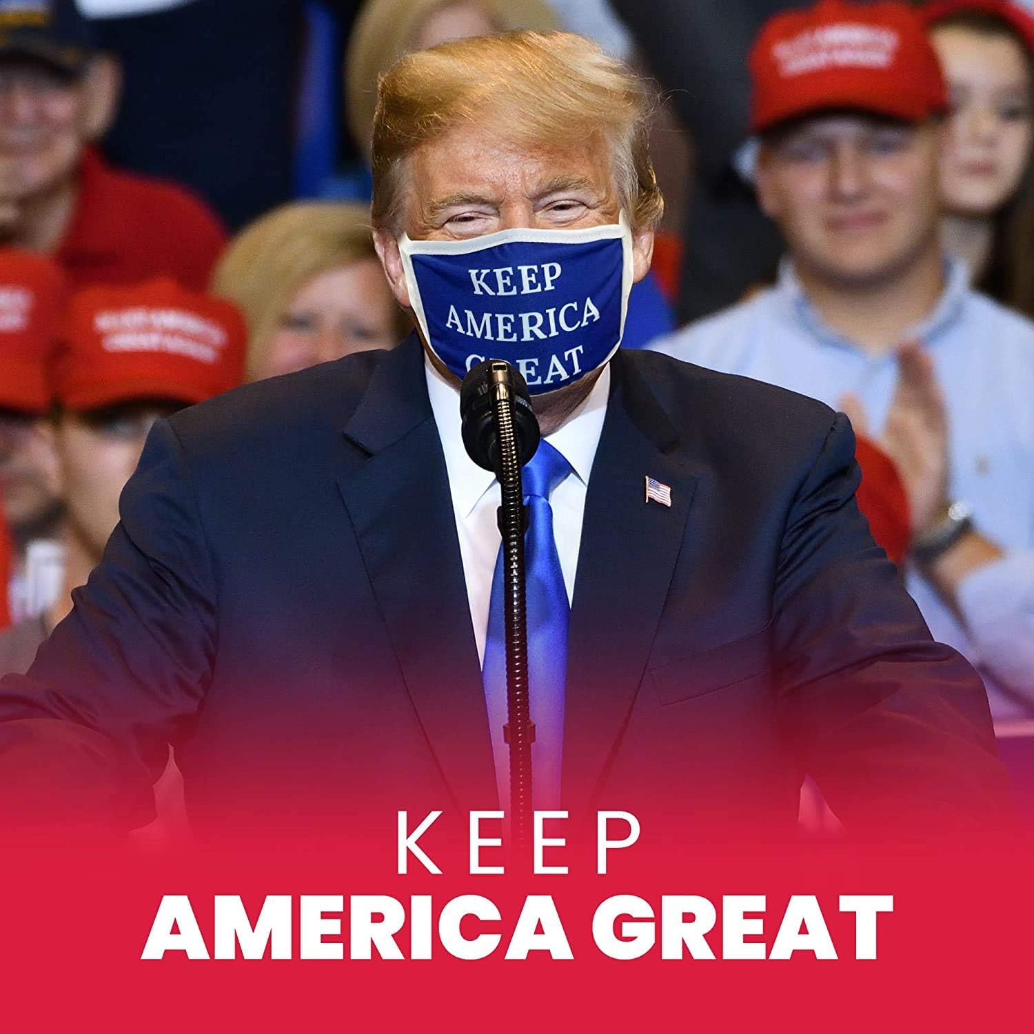 Trump M-A-G-A White Red Dust Mask Mouth Face Fliter Adjustable Breathable Washable Reusable Windproof Cover: Clothing