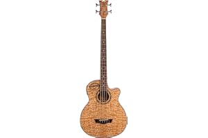 DEAN GUITARS Dean EQA Exotica Quilt Ash Acoustic-Electric Guitar, Gloss Natural