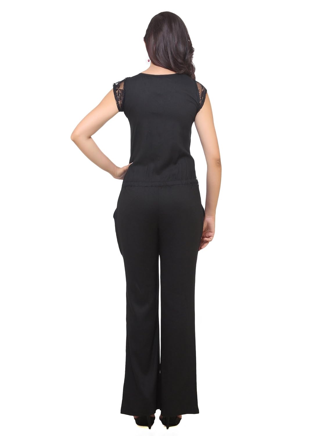 cottinfab women's laced shoulder trendy play suit