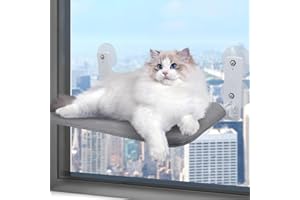 Cat Window Hammock Wireless Fordable Large Cats Window Perch Sturdy Cat Window Bed Seat Holds Up to 40 lbs Plus Size 20.5'' (