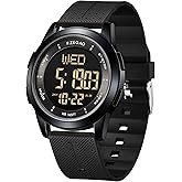 F.ZEGAO Metal Ultra-Thin Waterproof Digital Watch Men, Military Watches with Timer, Multi-Functions Sport Watches for Men