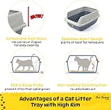 Cat Centre Medium Litter Tray Hooded Dark Grey with Detachable Rim view 2