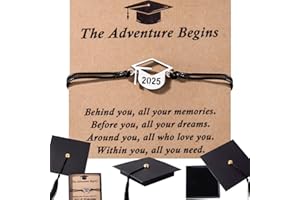 AKTEAM 2025 Graduation Gifts for Her/Him - Adjustable Bracelet Comes in Cap Box with Quote Cards - for Senior High School/College/Middle School Grads