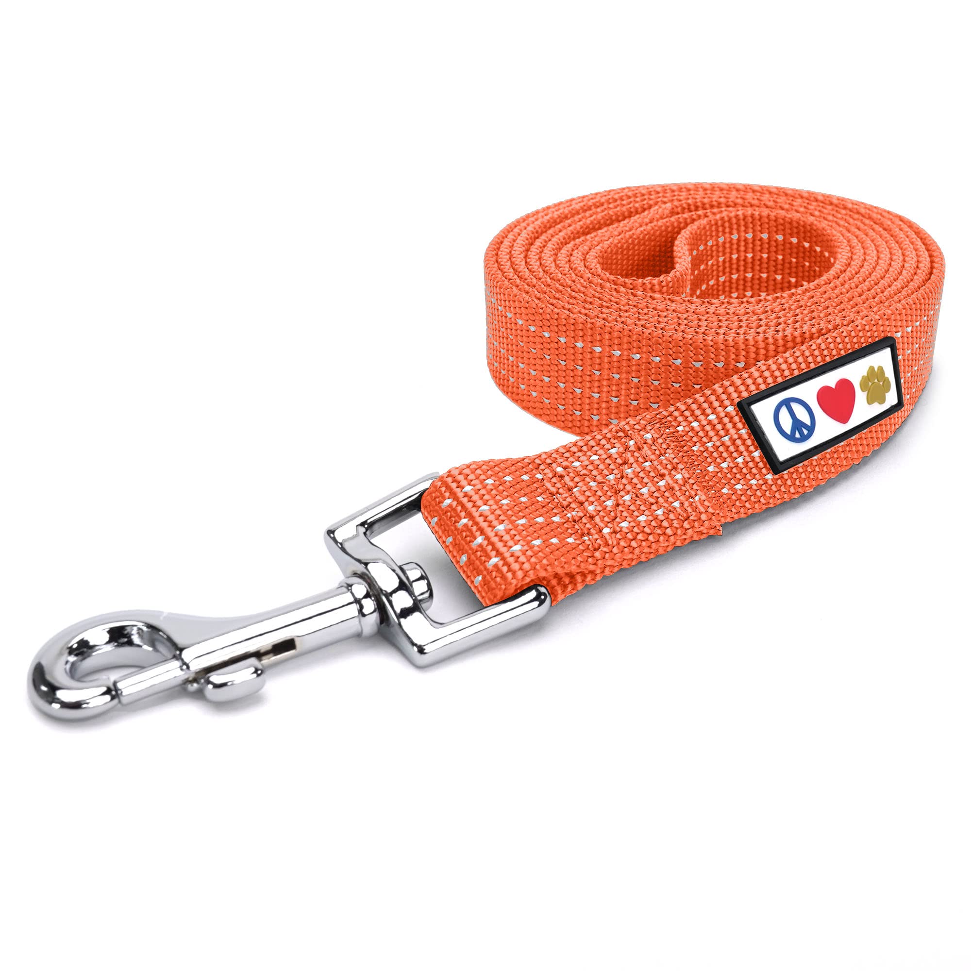 Pawtitas 6ft Long Dog Leash Reflective Comfortable Grip High Reflective Threads Heavy Duty Dog Leash Available as 6ft Medium Dog Leash or 4ft Dog Leash
