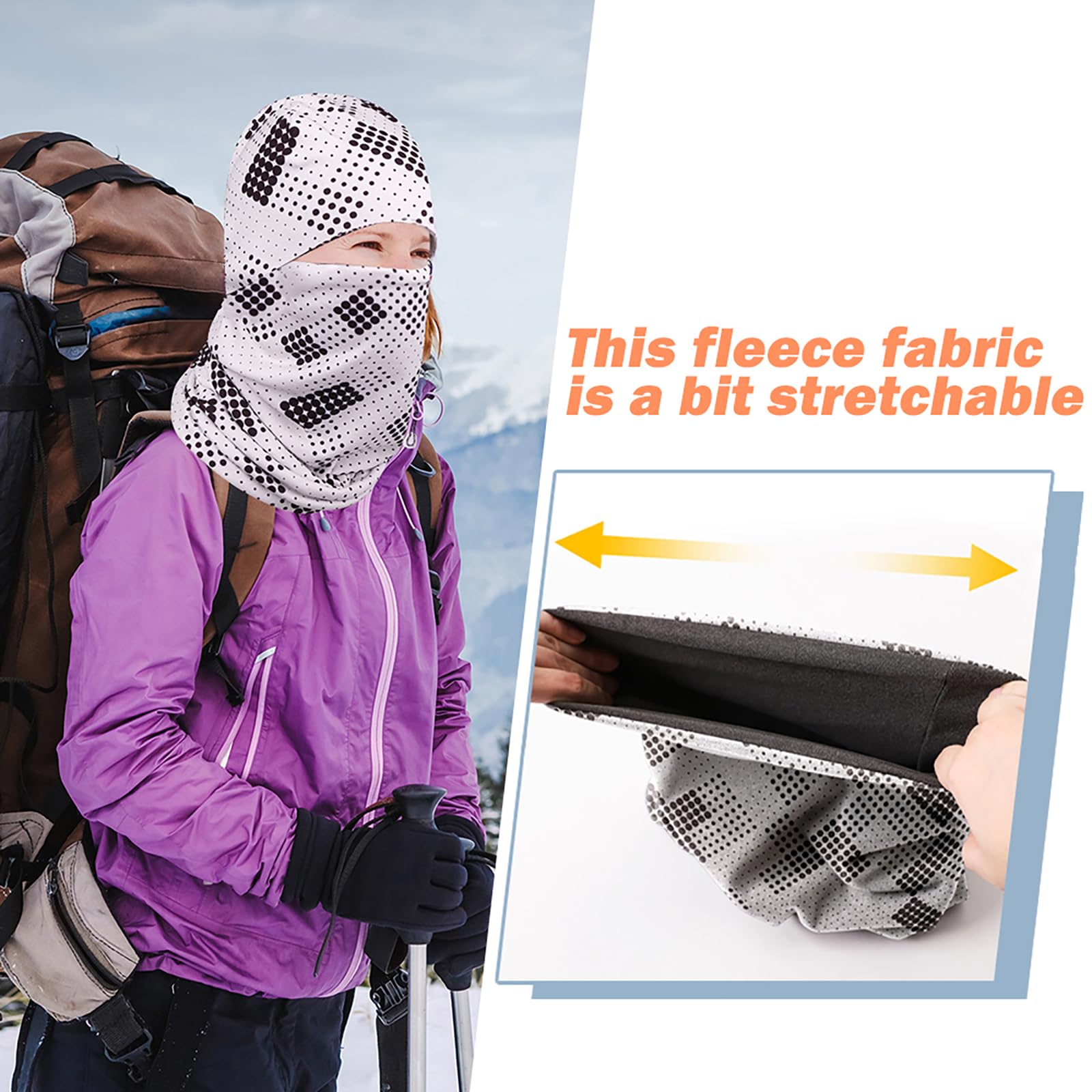 WK IEASON Winter Thermofleece Mütze Halswärmer Set, Winter Laufmütze und Thermosnoods, Unisex Schal und Fleece Mütze für Laufen Joggen Skifahren Radfahren Snowboarden Klettern Outdoor Sport 3