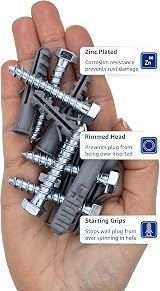 1STec 10 x M10 x 50mm Galvanised Anchor Plug with 13mm Hex Bolt Head view 5