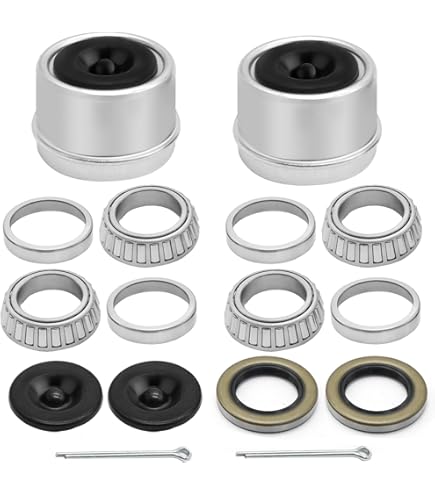 XiKe 2 Set Fits For 1'' Axles Trailer Wheel Hub Bearings Kit, L44643/L44610 And 12192TB Seal OD 1.980'', Dust Cover And Cotter Pin, Rotary Quiet High - View #7
