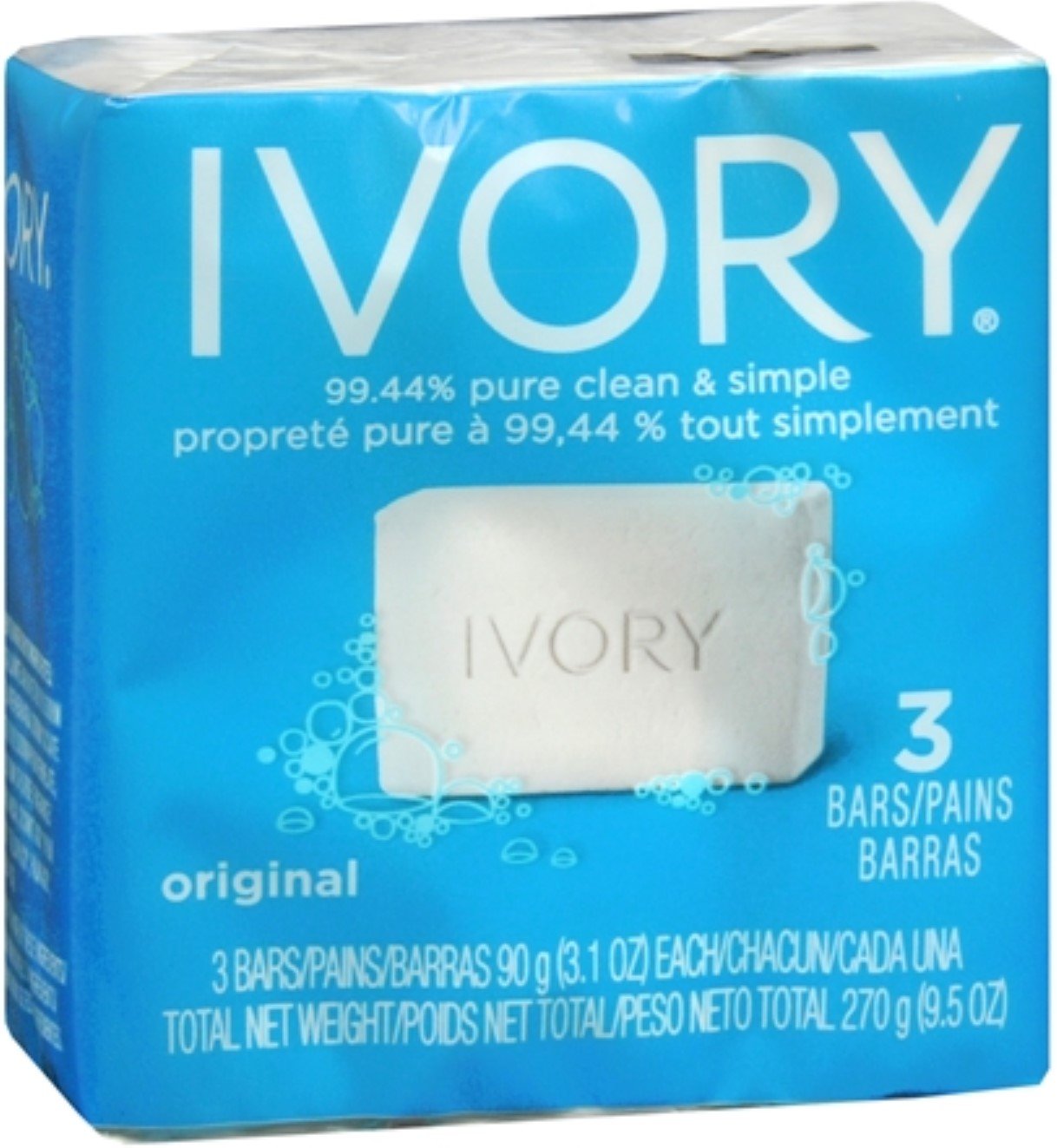 Ivory Bar Soap, 3.1 oz bars, 3 ea (Pack of 8) Beauty